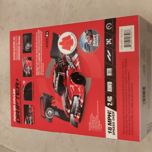 Power Craze Drifter+ RC Ultra-Fast Acceleration with Top Speed Over 18 MPH Red - Picture 4 of 8